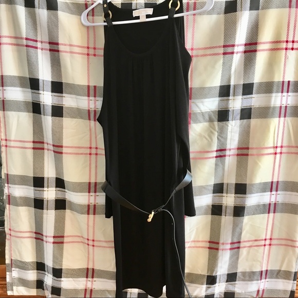 Michael Kors Black Cold Shoulder Dress w/ Belt - Picture 3 of 8